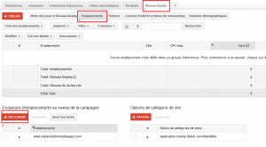 exclusion emplacement AdWords