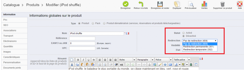 redirection-produit-prestashop